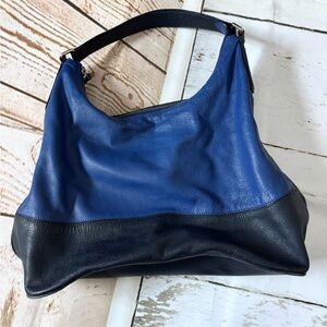 Banana Republic Two-Tone Blue and Black Hobo Bag
